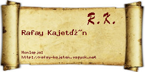 Rafay Kajetán névjegykártya